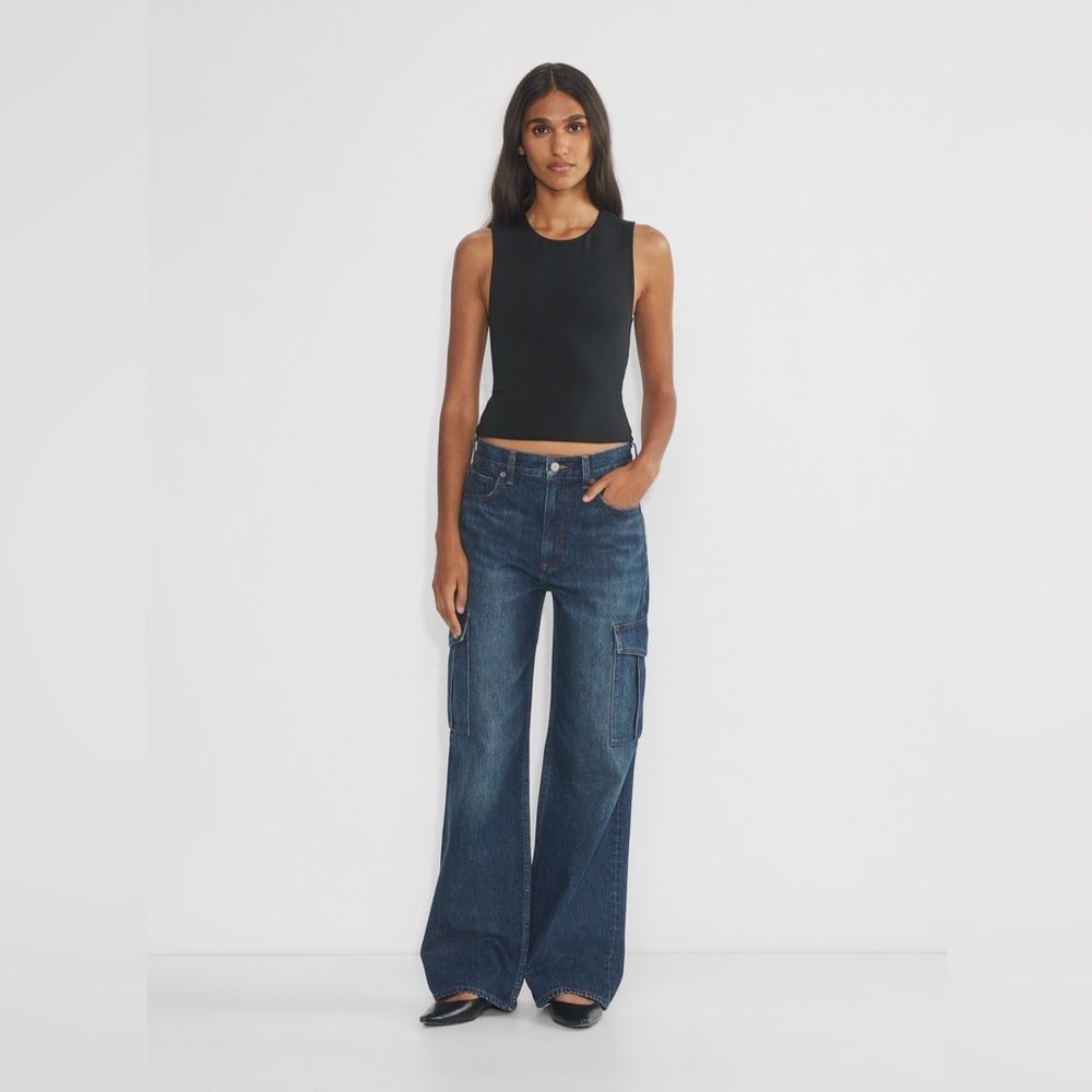 Denim Forum Aritizia The Farrah Hi-Rise Cargo Jeans Size 24